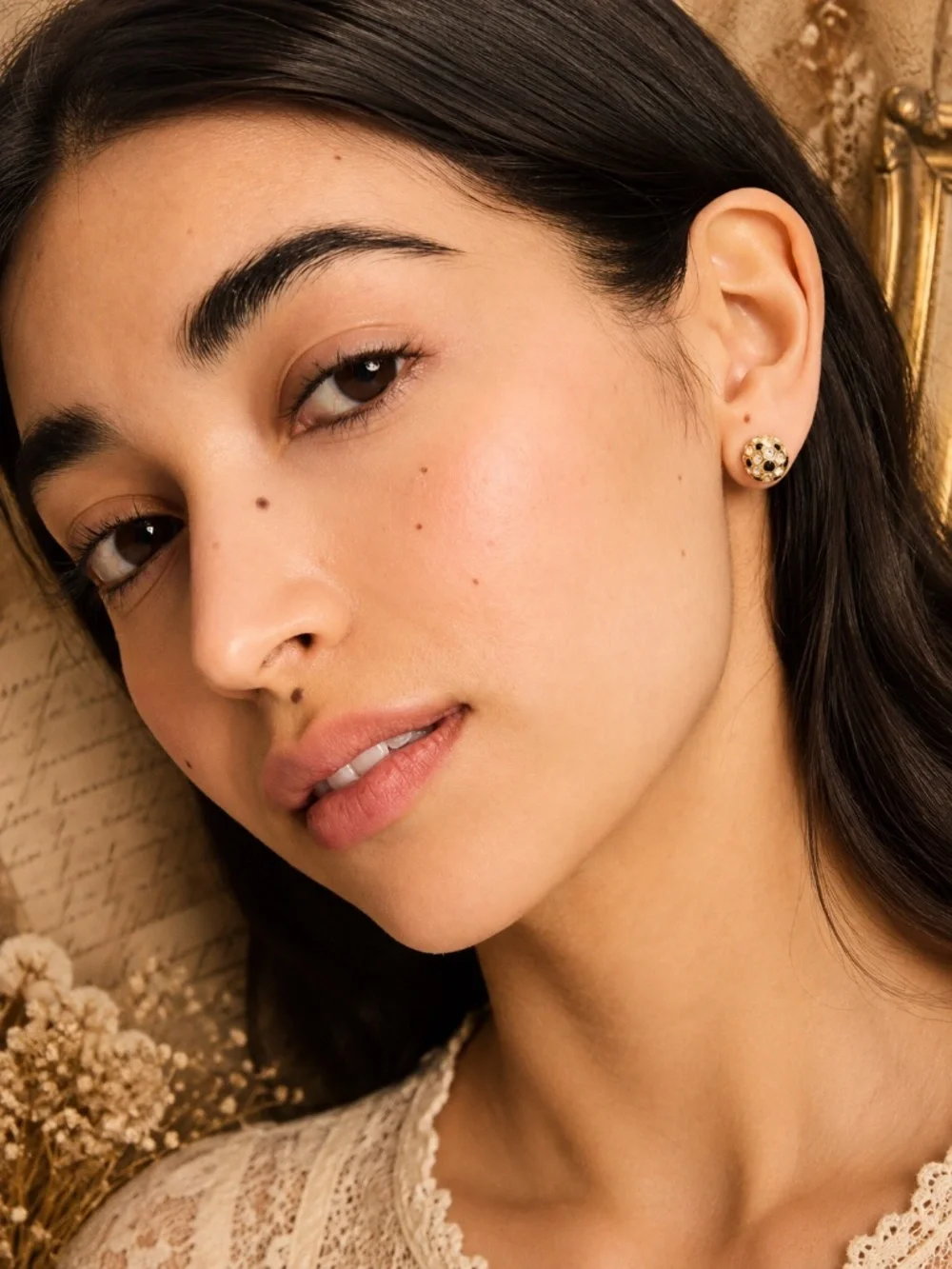 KATE SPADE • Black Crystal Gold On The Ball Earrings